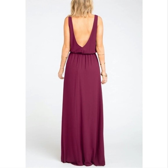 NWT Show Me Your Mumu Kendall Maxi Dress Merlot Chiffon Size Small - Picture 4 of 11